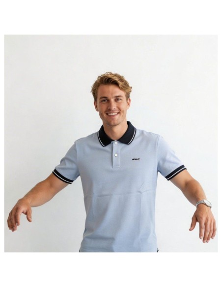Polo Homme Manches Courtes - Bleu Ciel